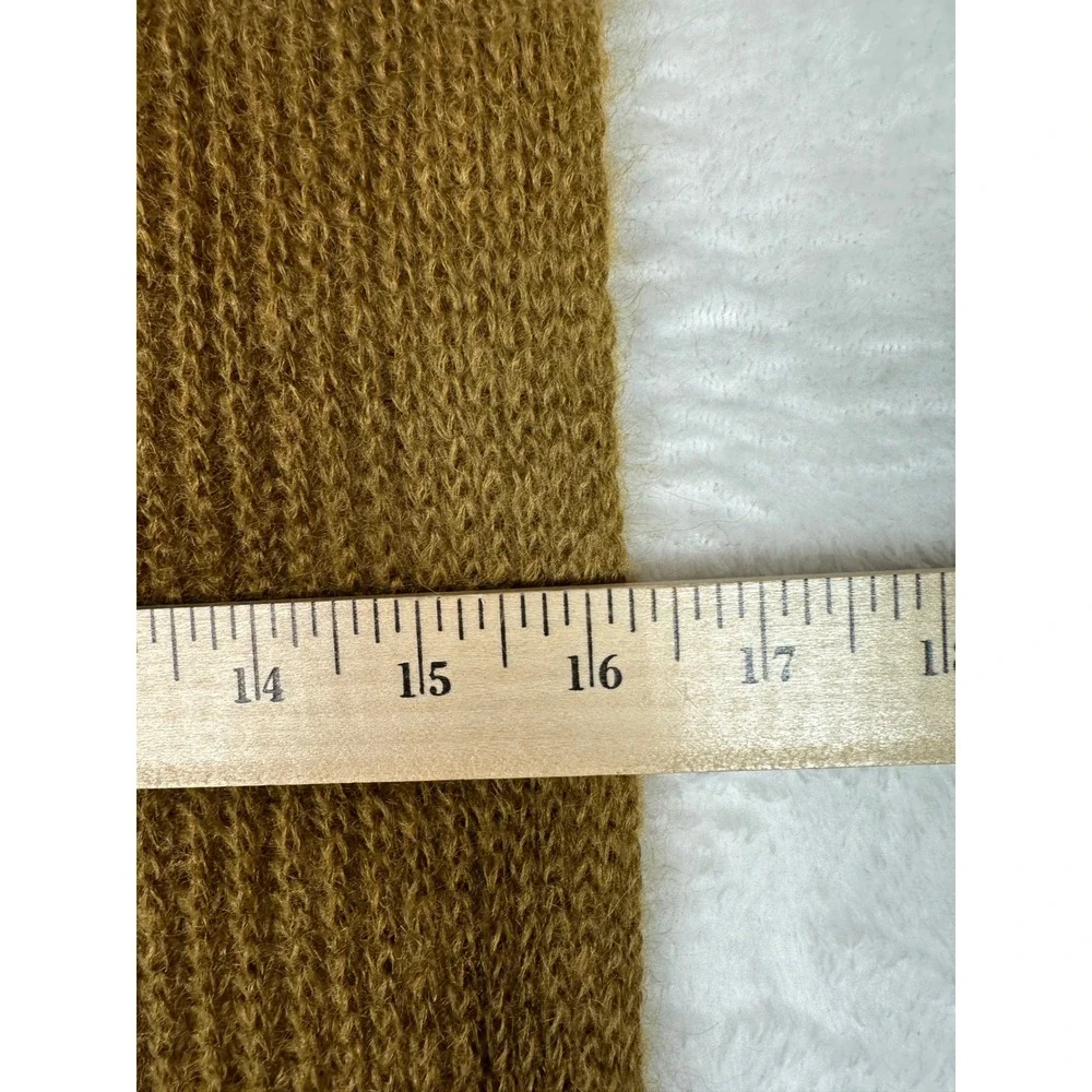 Eileen Fisher Scarf Womens O/S Gold Mohair Wool Italian Yarn Ribbed Long